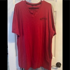 Buffalo David Bitton NWOT XL Red Henley T-shirt
